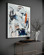 Indlæs billede til gallerivisning Orange, blue &amp; black (100 x 120 cm)