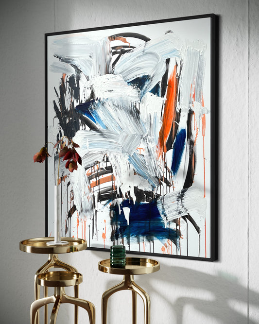 Orange, blue & black