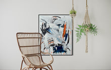 Indlæs billede til gallerivisning Orange, blue &amp; black (100 x 120 cm)